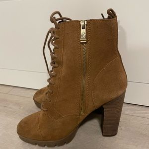 Fall Brown Suede Lace Up Boots